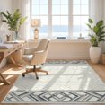 thumbnail image 3 of Design&I 9'x12' Washable Area Rug Herringbone Farmhouse Geometric Layout Ends Interlocking Washed Flowing Dynamic for Master Suite, Under Bed, Sleek Flatweave Pet Friendly, 3 of 7