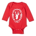 thumbnail image 3 of Peleles navideños para bebés recién nacidos, monos rojos de algodón de manga larga para niños pequeños, ropa para niños y niñas con dibujos de ciervos, los mejores regalos, 3 of 5