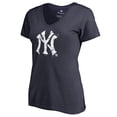 thumbnail image 2 of Women's Navy New York Yankees Splatter Logo V-Neck T-Shirt, 2 of 3