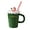Green, variant on Christmas Ceramic Mugs Large 400ml Capacity Festival Christmas Theme Ceramic Mugs with Lid for Hot Beverage