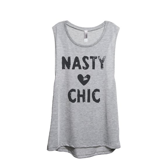 Thread Tank Nasty Woman Chic Women's Sleeveless Muscle Tank Top Sport Grey Small