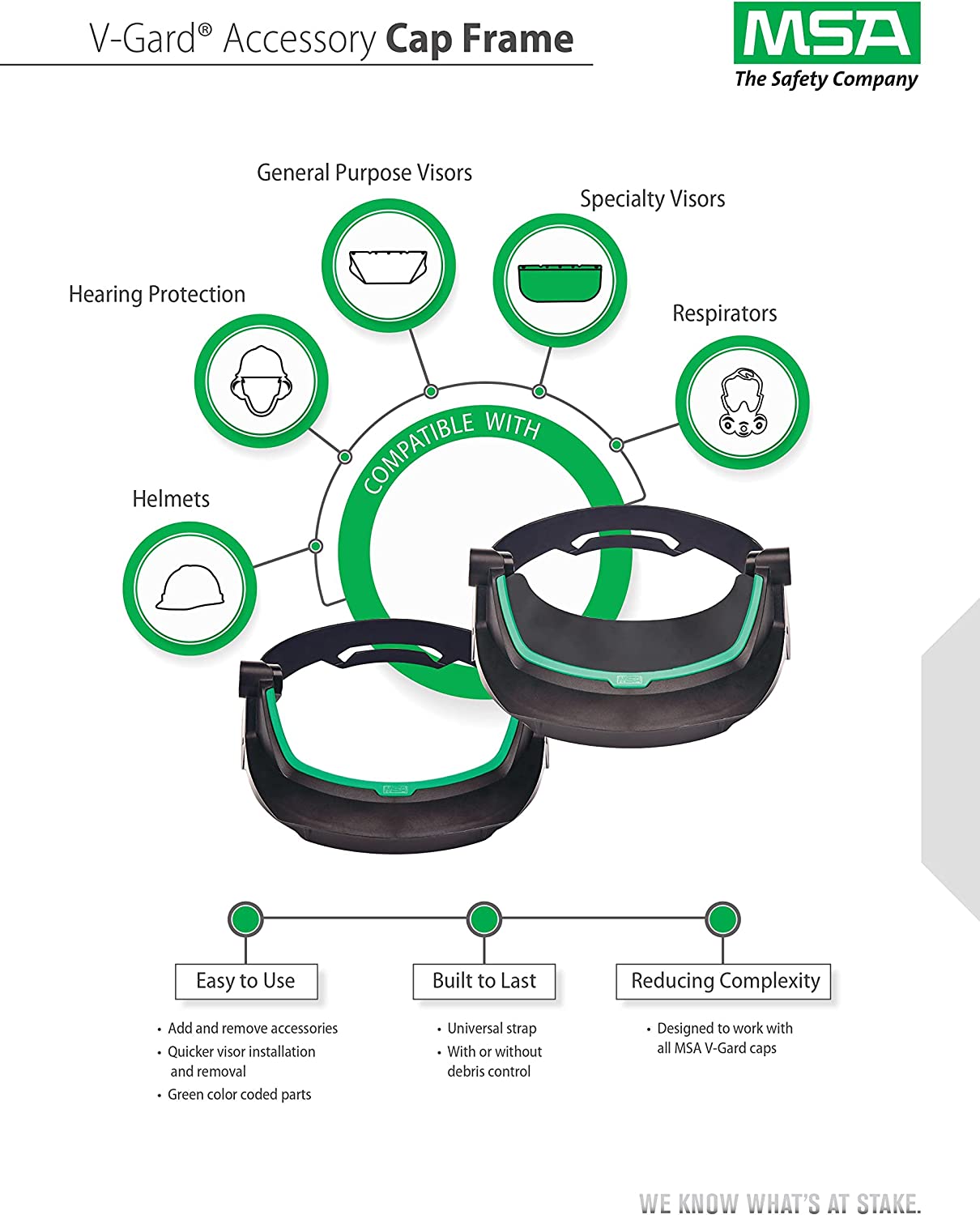 Msa Safety FaceShieldFrame,Blk,HDPE,Rubber,FullFrme 10187161