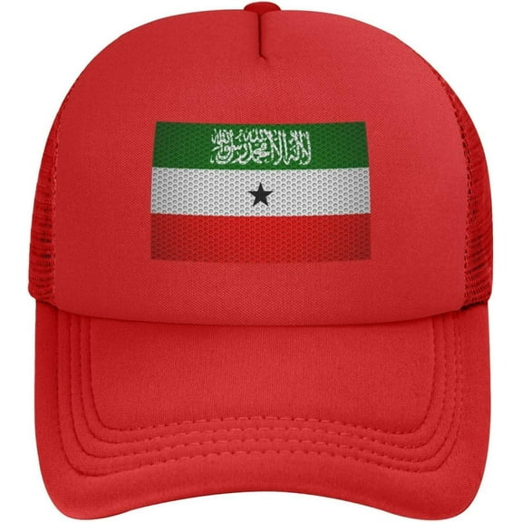 Flag of Somaliland Baseball Cap for Men Women Snapback Adjustable Mesh Back Hat, Red