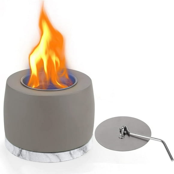 YOPTOP Tabletop Fire Pit Portable Concrete Fire Pit Ethanol Fire Pit Table Top Firepit Fire Bowl Mini Personal Fireplace Electric Indoor Outdoor Garden Decor