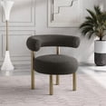 thumbnail image 2 of Meridian Furniture Bordeaux Brown Boucle Fabric Accent Chair, 2 of 38