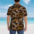 thumbnail image 4 of Balery Leopard Print Camisas hawaianas de manga corta para hombre, camisas playeras de corte holgado, camisas de vacaciones con botones,3X-Large, 4 of 7