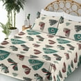 thumbnail image 3 of Ambesonne Nature Themed Fitted & Flat Sheet with Sham 3 Pcs Set, Boho Tribal Butterfly, Twin, Teal Dark Pink Cream, 3 of 5