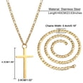 thumbnail image 2 of Gold Plated Simple Cross Pendant Necklace Stainless Steel Link Chain for Women Men, 2 of 5