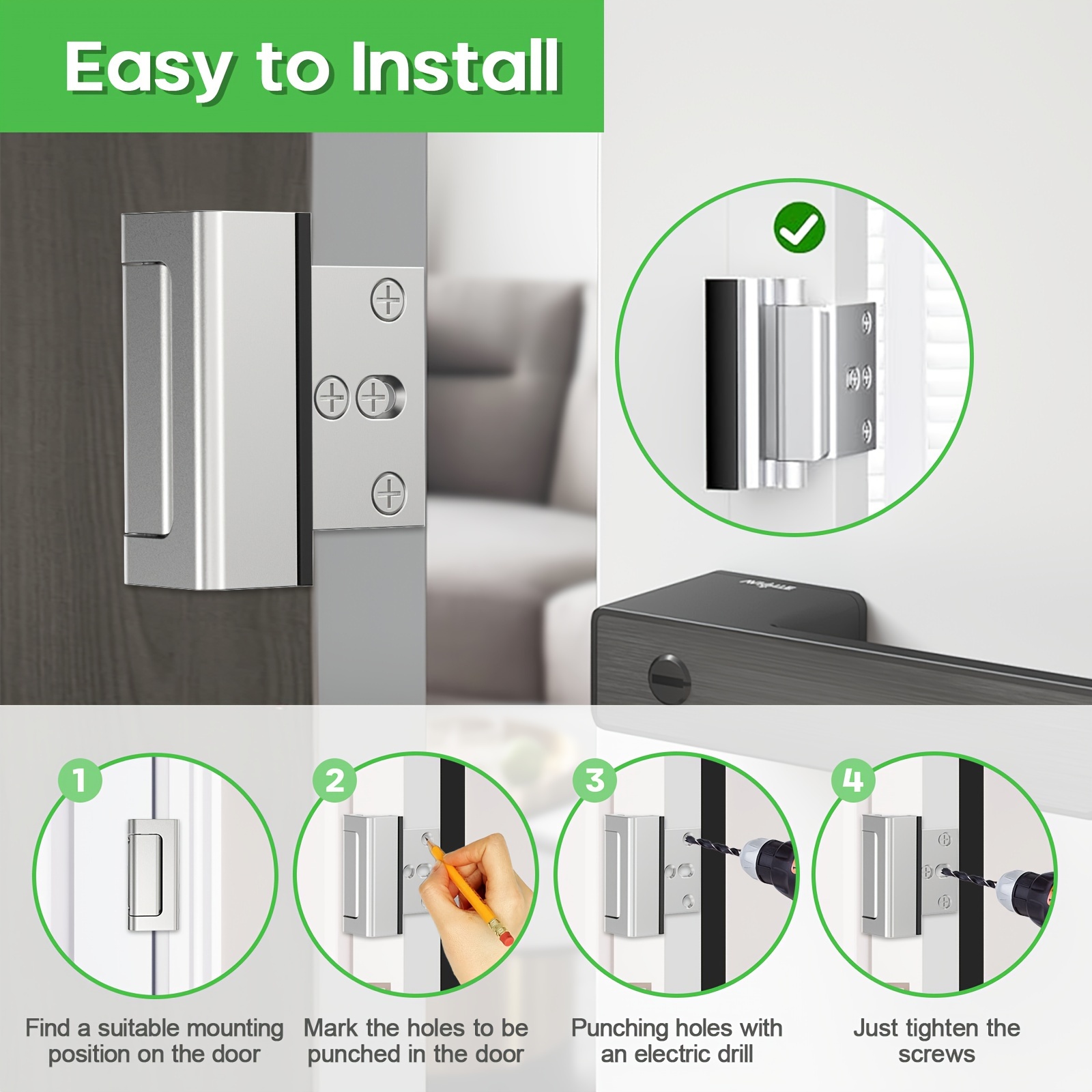 Treasem Door Reinforcement Lock, 2 Pack photo 6