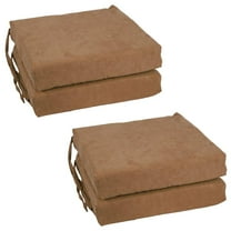 Blazing Needles Set of 4 Indoor Microsuede Chair Cushions, Saddle Brown