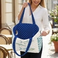 thumbnail image 3 of Pzuqiu Fish Wave Print Large Capacity Quilted Tote Bags for Women, Lightweight Blue Puffer Shoulder Hobo Handbags, Reversible Carry On Bags for Shopping Work Travel Everyday Use, 3 of 7