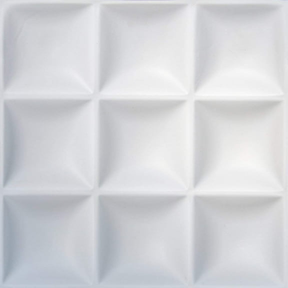 Easy Peel And Stick, Durable Plastic 3D Wall Panel, Bedroom Living Room Modern Background Wall Decor - Fabric Design. 12 Panels. 32 SF. Matte White
