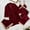 Wine, variant on Women's Satin Pajamas for 4 Piece Sets Sleepwear Cami Shorts Pants and Robe Pjs Wine