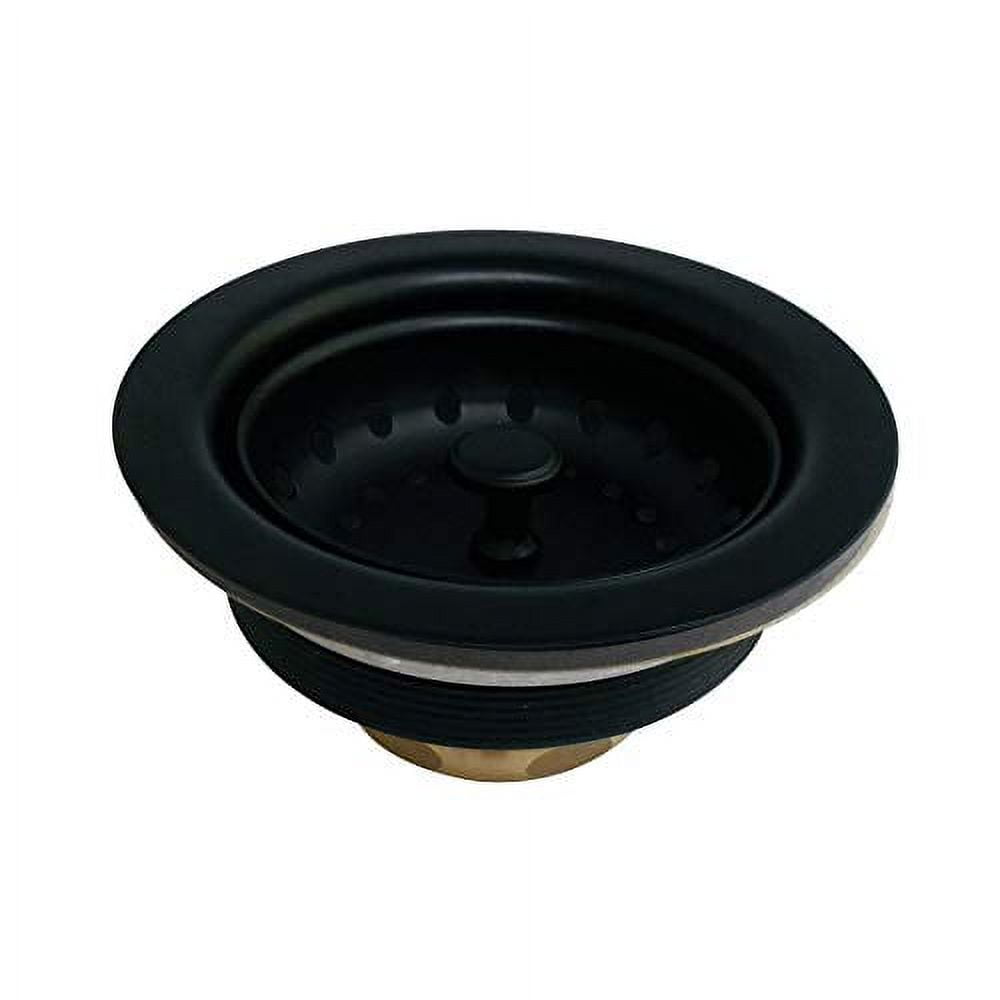 Kingston Brass K111BMB Tacoma Stainless Steel Kitchen Sink Basket Strainer, Matte Black