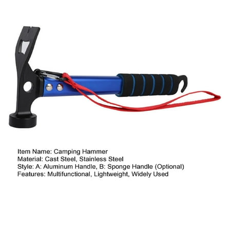 

YOZUMD Tent Hammer Tent Stake Remover Multifunctional Durable Outdoor Tent Hammer Nail Puller