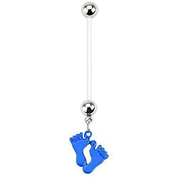 14G Dangle Pregnancy Belly Rings Bioflex with 316L Surgical Steel Balls
