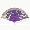 thumbnail image 6 of Tnobhg Handheld Fan Vintage Style Bright Color Exquisite Pattern Fine Workmanship Ultralight Cloth Retro Chinese Style Folding Fan Photography Prop Office Supplies, 6 of 8