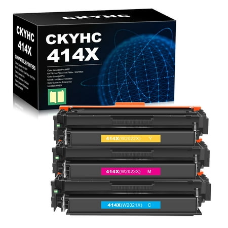 414X Toner Cartridges (with Chip) Replacement for HP 414X W2021X W2022X W2023X 414A Compatible with HP Color Pro MFP M479fdw M454dw M454dn M479fdn M479 M454 Printer Toner (1 Cyan/1 Yellow/1 Magenta)