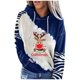thumbnail image 1 of Moda mujer cuello redondo manga larga otoño camiseta Navidad impresión blusa con capucha Tops Fridja  fksj4476, 1 of 6