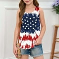 thumbnail image 4 of snilers Girls Tank Tops Scoop Neck Loose Fitted Sleeveless Shirt 4th of July Patriotics Tops Boys and Girls Summer Blouses Size 5-14 Years, 4 of 6