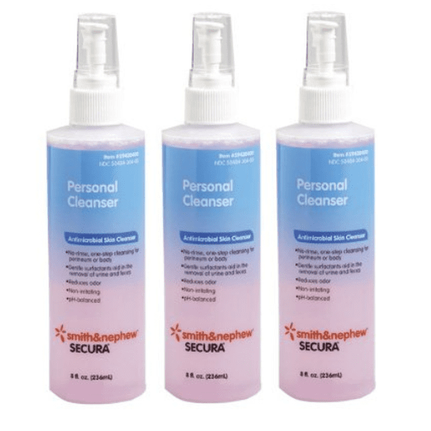 Secura Antimicrobial Personal Cleanser 8 oz Spray Bottle Pack of 3