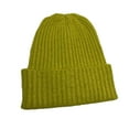 thumbnail image 2 of dianhelloya Women Fall Winter Hat Knitted Solid Color High Elastic Dome Anti-slip Regular Fit Soft Warm No Brim Windproof Warm Unisex Winter Cap Adult Beanie Green, 2 of 8