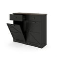 thumbnail image 6 of Farmhouse Storage Cabinet with Double Tilt Out Door for 20 Gallon Trash Cans,Laundry Sorter Cabinet with 2 Drawers for Kitchen Black, 6 of 10