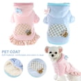 thumbnail image 2 of DOPI Hooded Dog Dress Warm Comfortable Dress-up Ruffle Hem Bowknot Plaid Decor Cat Dress Pet Supplies, 2 of 8