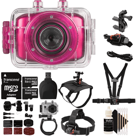 Vivitar DVR781HD HD Waterproof Action Video Camcorder Pink with Great Value (Best Value Action Camera)