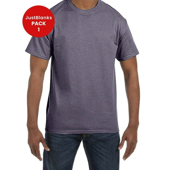 JustBlanks Adult Heavy Cotton T Shirt Classic Width with a Ribbed Collar Taped Neck