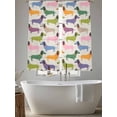 thumbnail image 5 of Color Dogs Sheer Curtains 2 Panels Set Cute Pink Purple Green Dachshund Animals Sheer Window Curtains Light Filtering Rod Pocket Voile Drapes for Bedroom Living Room 52"x63", 5 of 8