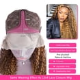 thumbnail image 4 of Afrodiva Highlight Lace Front Wig Human Hair Colored Deep Wave Frontal Wigs for Black Women Ombre Blonde P427 Glueless Human Hair Wigs Pre Plucked 150% Density 24inch, 4 of 6