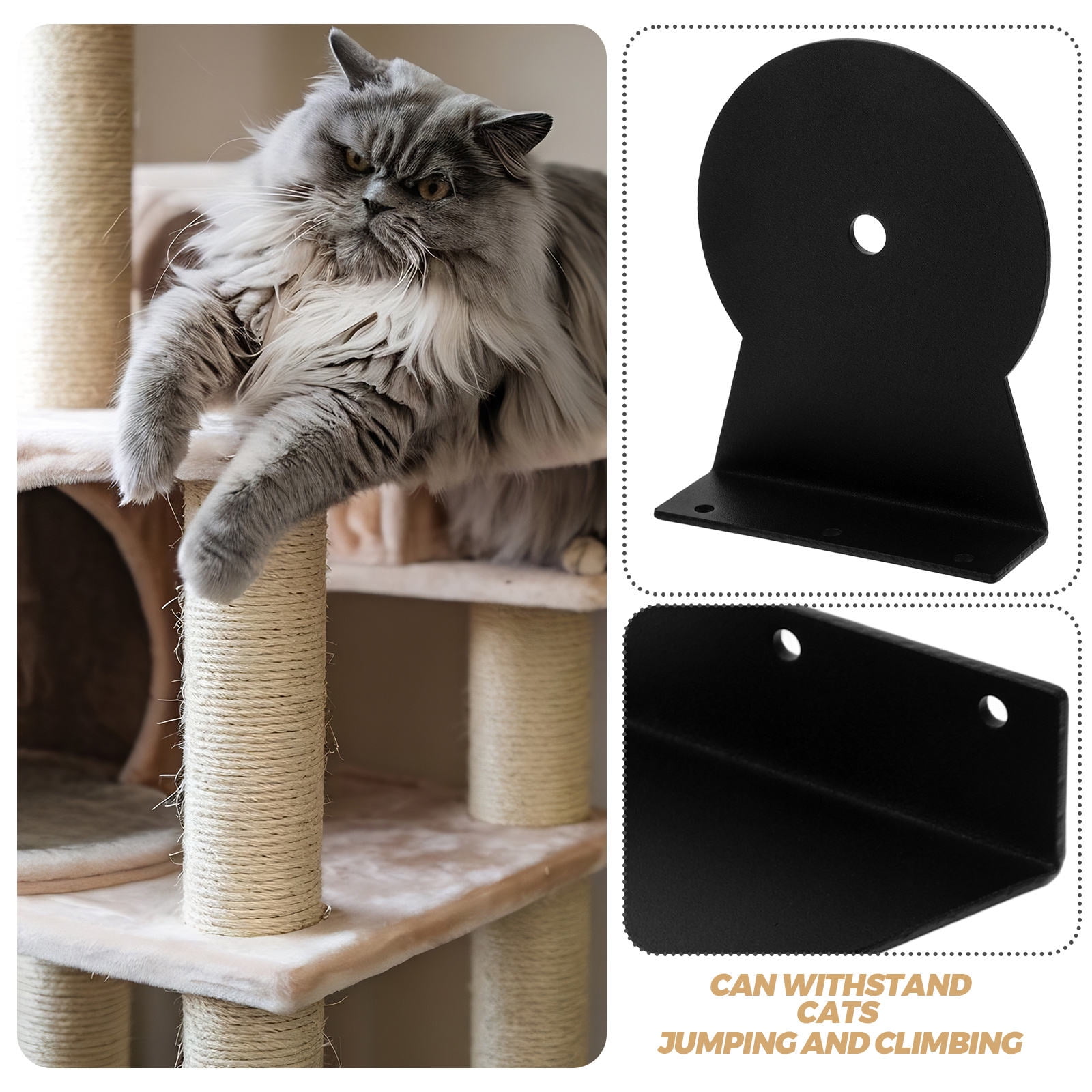 MLINS 4pcs Cat Climbing Pole Bracket Cat Shelves Wall Mounted Cat Scratcher Wall Cat Wall Steps Bracket Furniture Bracket Cat Accessories