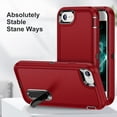 thumbnail image 6 of for iPhone SE Case 2022/2020, iPhone 7/8 Phone Case with Built in Kickstand, Shockproof/Dustproof/Drop Proof Military Grade Protective Cover for Apple iPhone SE/7/8 4.7"(Black/Red), 6 of 14