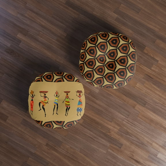 Floor Pillow, Round Floor Pillow, Reading Pillow, Bogolan Print