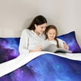 thumbnail image 5 of jejeloiu Universe Starry Night Twin Comforter Sets,Gradient Purple Blue Bedding Set For Girls Teens 2 Pieces, 5 of 8