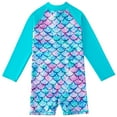 thumbnail image 3 of Esaierr Toddler Girls One Piece Swimsuit Swimzip Upf 50 Sleeve Rash Guard Swimsuit for 4-9Y, 3 of 8
