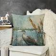 thumbnail image 2 of SHANXI Decorative Throw Pillow Covers Watercolor Blue Heron Square Linen Pillowcases Cushion Case for Couch Sofa 12x12in, 2 of 5