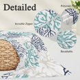 thumbnail image 3 of Teal Blue Grey Coral Coastal Pillow Covers 16"x24", Summer Beach Seaside Nautical Soft Brushed Microfiber Breathable Throw Pillow Covers, Pillowcase with Zipper for Couch Sofa Bedroom Living Room, 3 of 9
