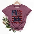 thumbnail image 2 of Goodtrade8 Women's Short Sleeve Shirts Summer Independence Day Pullover USA Years Anniversary Casual Fourth of July Crew Neck Red White and Blue American Flag Tops for Women Graphic, 2 of 8