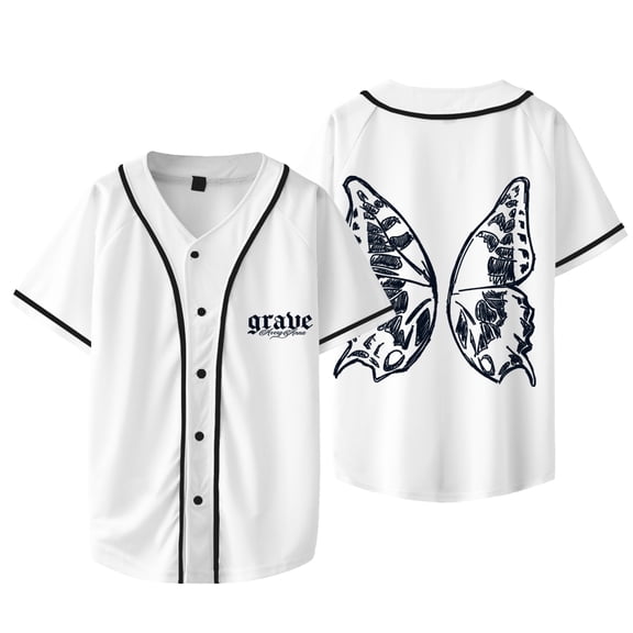 Avery Anna Grave Baseball Jacket Tee Let Go Letters Tour Women Men V-neck Short Sleeve T-shirts