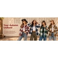 thumbnail image 4 of Mengpipi Women's Vintage Checkered Shacket - Long Sleeve Button Front Lapel Collar, Thick Warm Plaid Coat S-2XL, 4 of 7