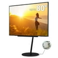 thumbnail image 2 of WALL A2 Large Type | Japanese Rolling Portable Free-Standing 45-80 Inch Universal Big Screen TV Stand with Concealed Caster Wheels | Satin Black, 2 of 4