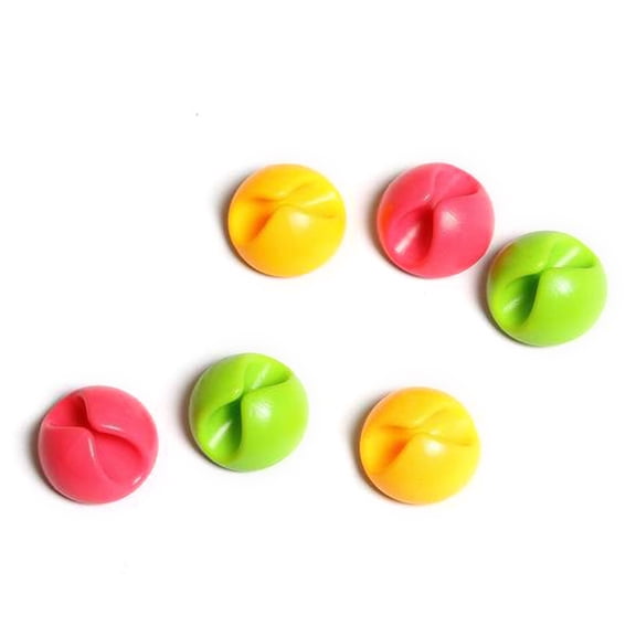 LABRIMP 6-Pack Silicone Cable Clips Cord Organizers for USB Charging, Power, Audio Cords - Assorted Colors