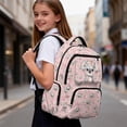 thumbnail image 4 of Yspwyqan Kid Backpack for School, 17" 600D Polyester Backpack for Girls with Front Pocket, Adjustable Straps Pink Floral Koala Large Capacity Daypack for Preschool Kindergarten Hiking, 4 of 7