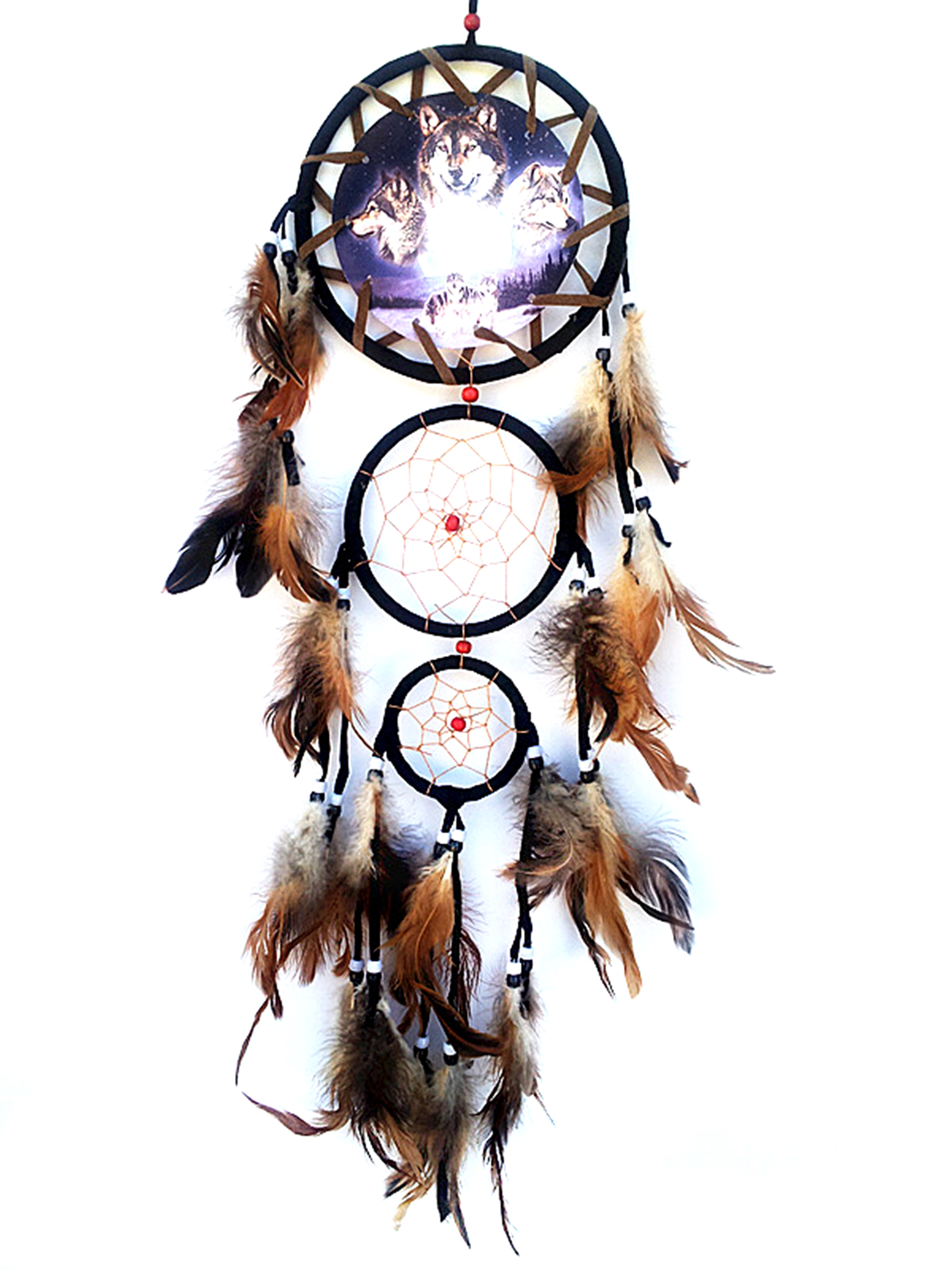 Handmade Wolf Dream Catcher hanging Wall Decor for room (With a