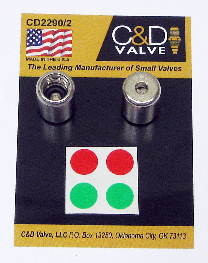 C&D Valve CD2290 Package of 2 Tamper Resistant HVAC 1/4" Male Flare
