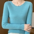 thumbnail image 4 of POROPL Sweaters for Women Crew Neck Sweater Casual Thin Knitted Top Base Size S-XXL, 4 of 7