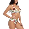 thumbnail image 2 of Kdxio Tomatoes Print Women's 2 Piece High Waisted Wrap Spaghetti Strap Summer Swimsuit Bikini Set-Medium, 2 of 7