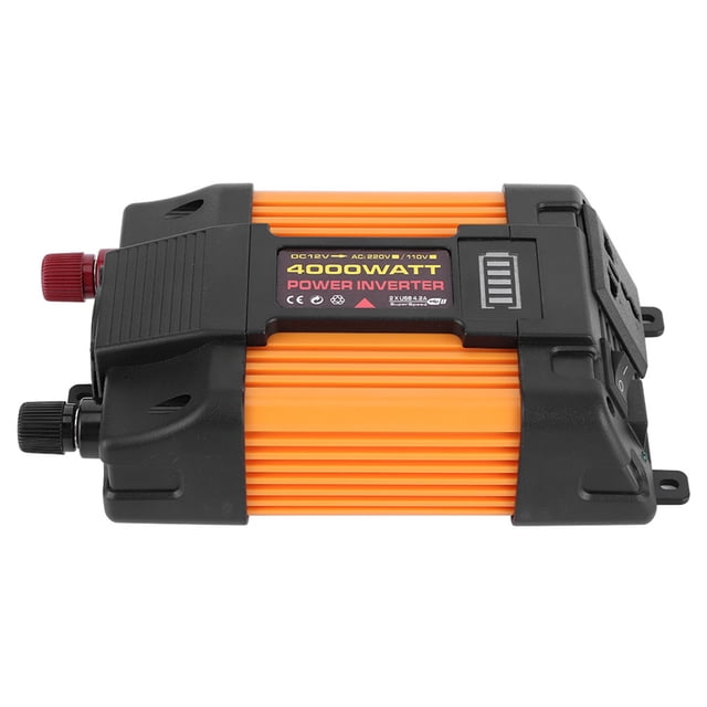 Inversor Para Automóvil, Inversor De Corriente Para Automóvil Con Pantalla LED De 4000 W Con Puertos USB Duales Y Salida De CA Para Vehículos Con Salida De Potencia De 12 V